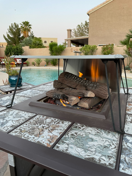 Heat Warden Premium Heat Deflector System with 3 Stainless Steel Sides Turns Your Fire Pit Into A Warm and Cozy Outdoor Fireplace!