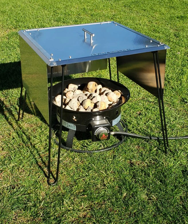 Heat Warden® USA  Camping Edition Side Shields - THE BEST Heat Retention and Direction when there's just the two of you. Three side shields for square or camping top (heat deflector sold separately)