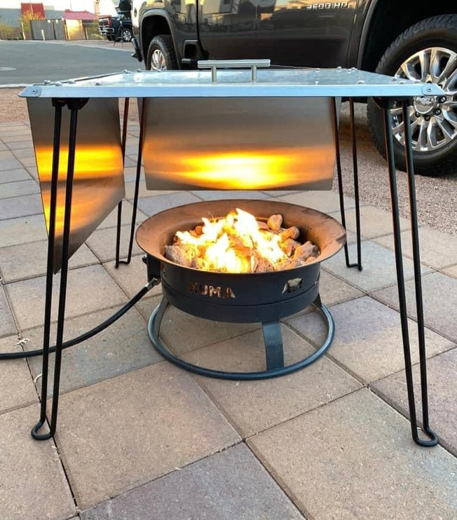 Heat Warden® USA Campers Edition Side Shields - BETTER Heat Retention and Direction. Two side shields for square or camping top (heat deflector sold separately)