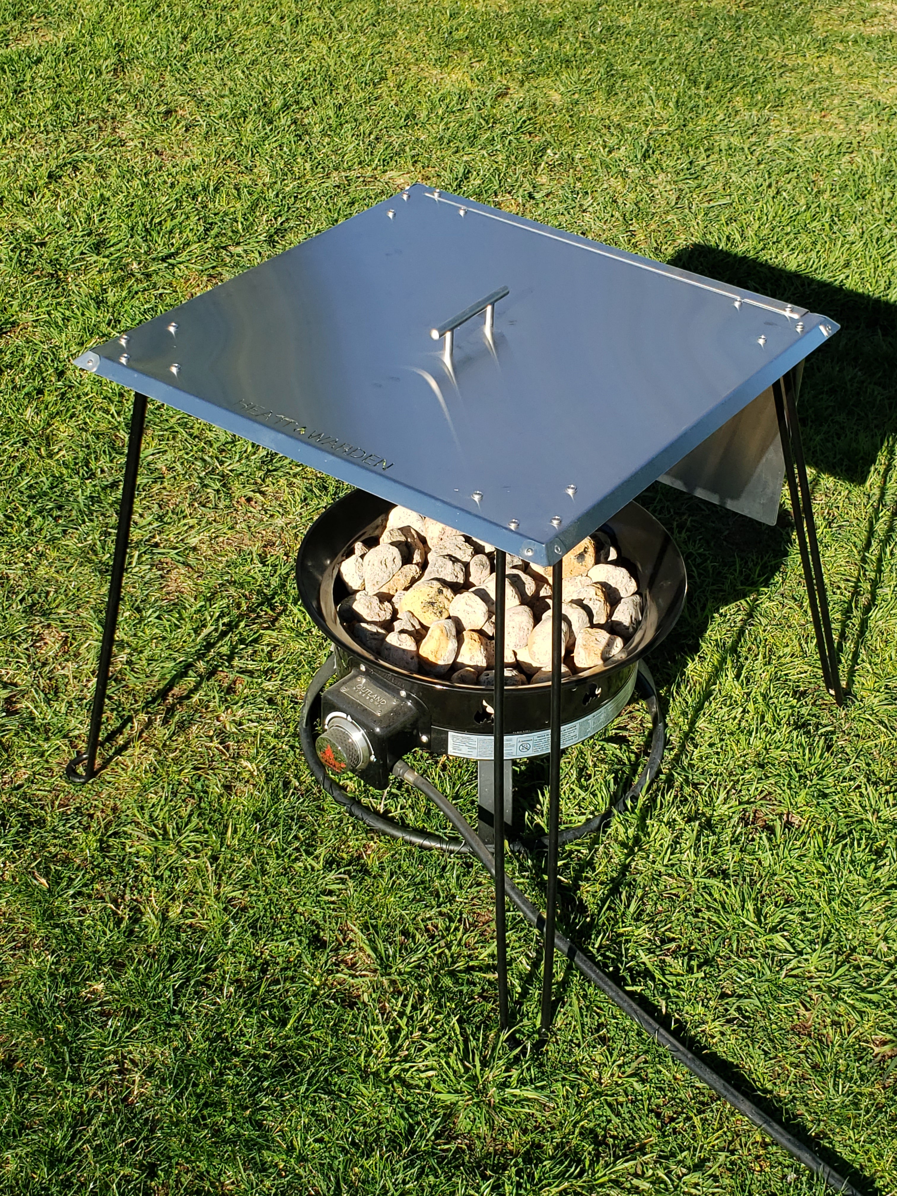 Heat Warden® Campers Edition Bundle Savings! <br> PREMIUM Camping Heat Deflector (24" Legs) + 1 Side Shield. Save $20 Bought Together!