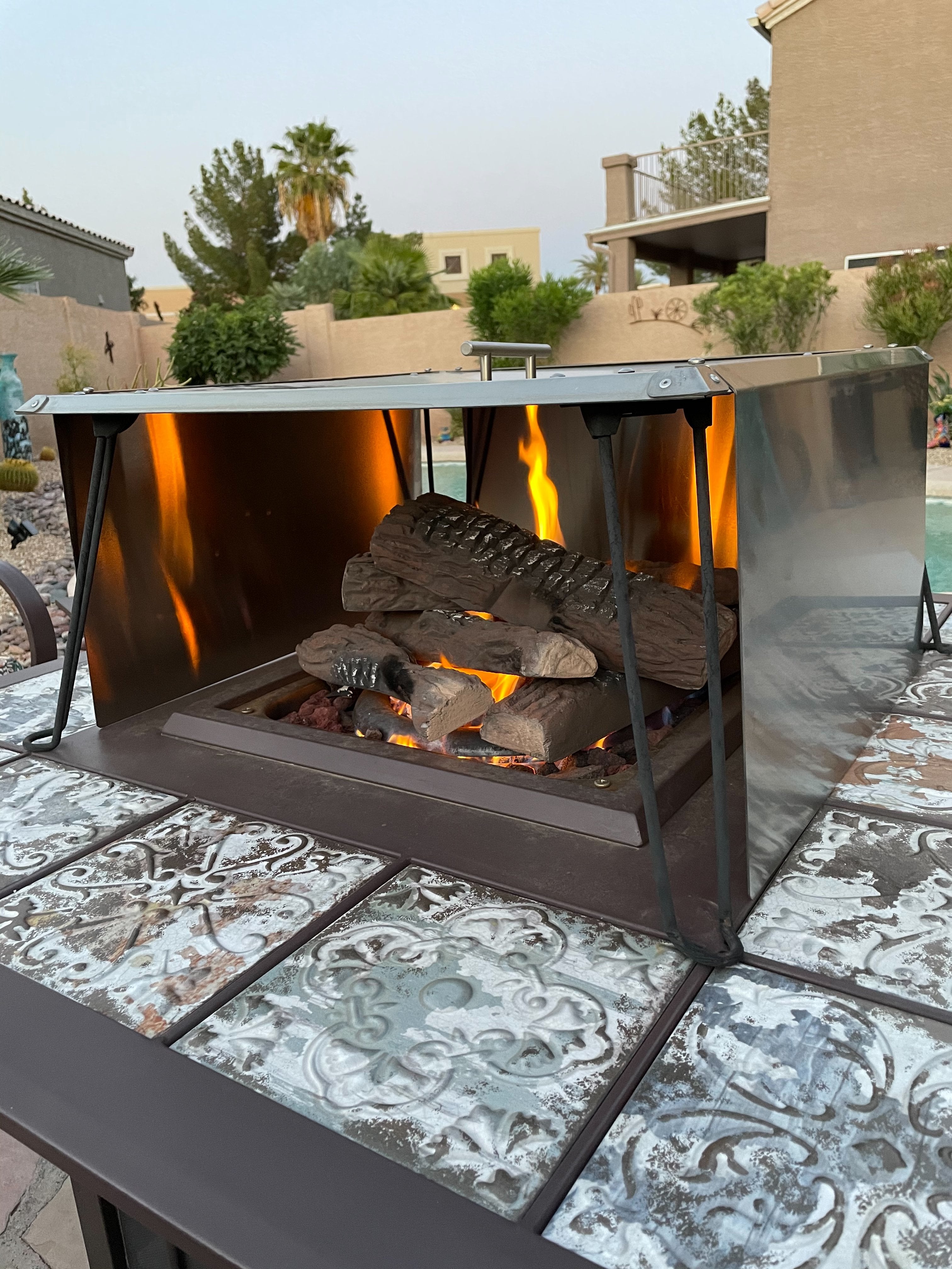 Heat Deflector for a Propane Fire Pit 