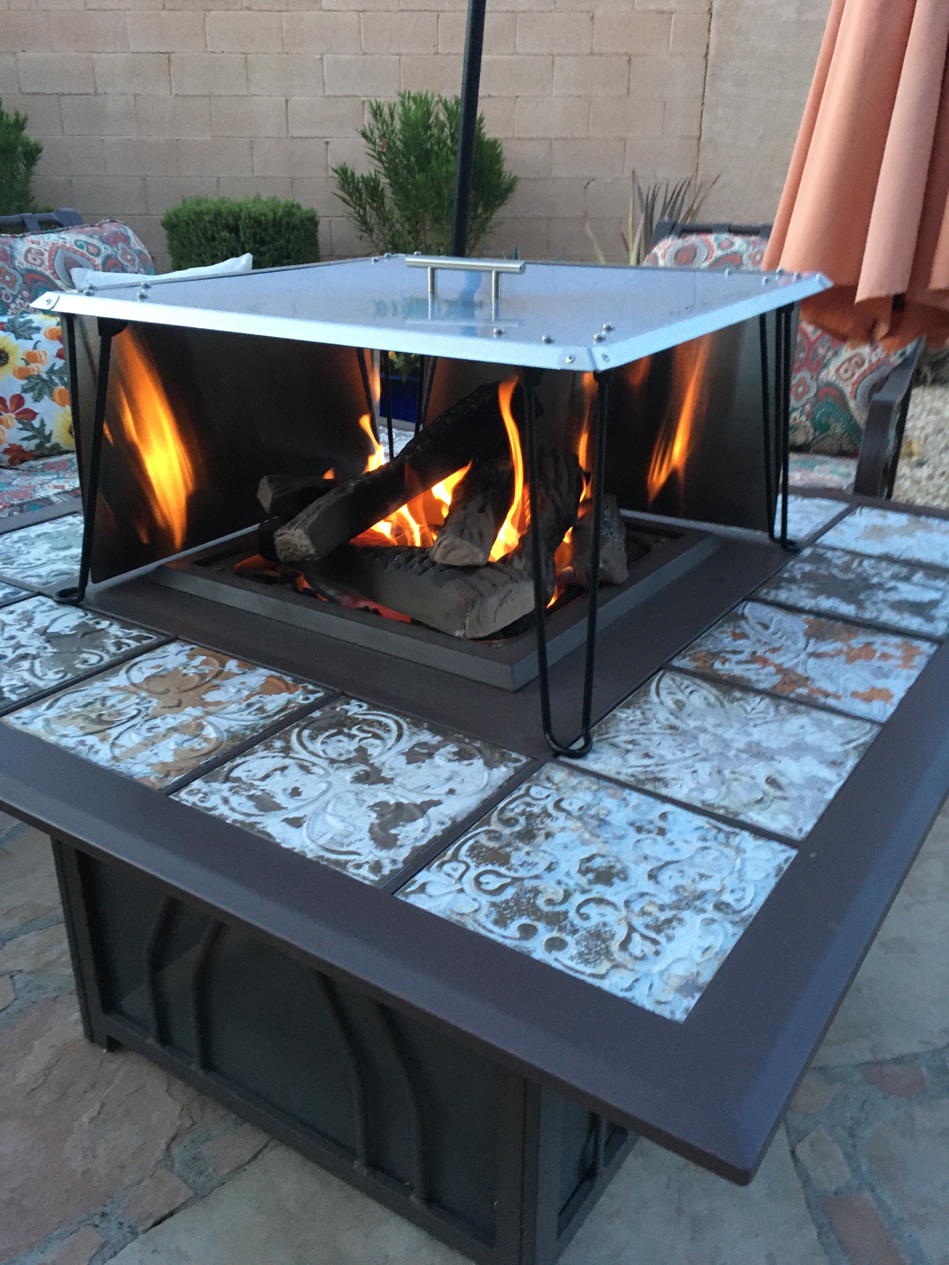 Heat Deflector for a Propane Fire Pit 